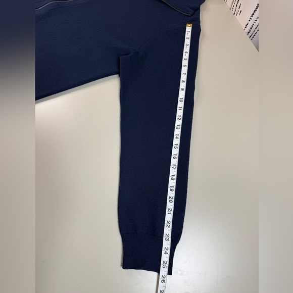 Perry Ellis Sweater Mens 2XL XXL Blue Merino Wool Knit Sweater Casual Full Zip - Picture 9 of 9